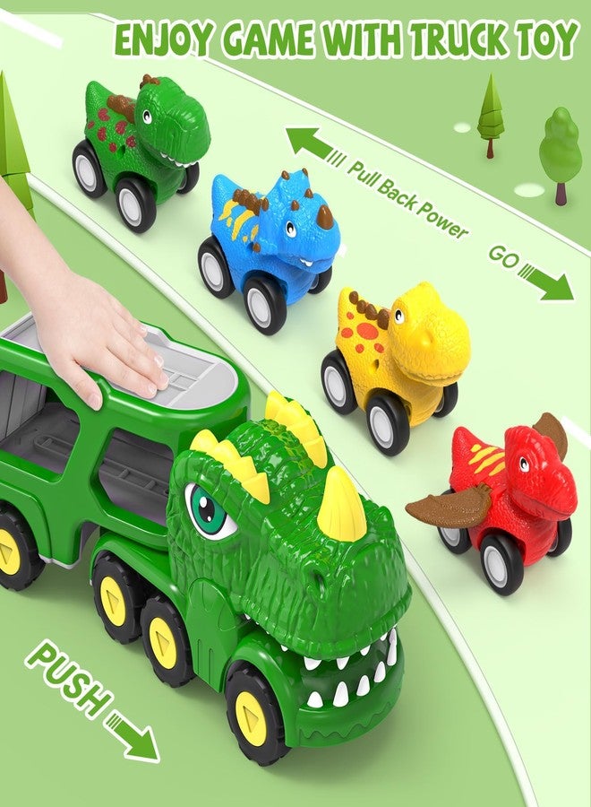 HEGUD Toddler Car Toys for 1 2 3 4 5 Year Old Boy, 5-in-1 Dinosaur Vehicle Trucks Toys for Toddlers 1-3 with Sounds & Lights Toys for Boys 4-7 Toys for Age 2-4 Dinosaur Toys for Kids 3-5 - Image 2